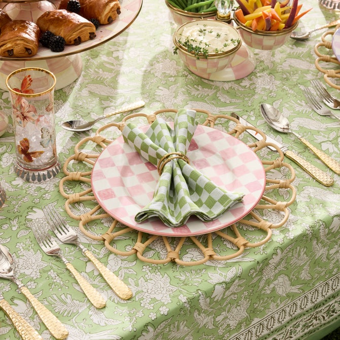 Pink Check Dinner Plate image number 2