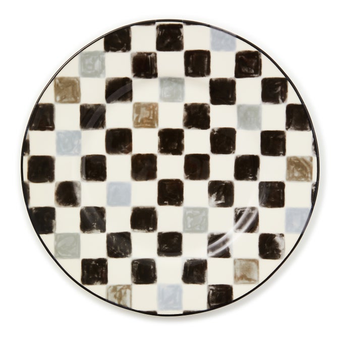 Black Check Dinner Plate image number 0