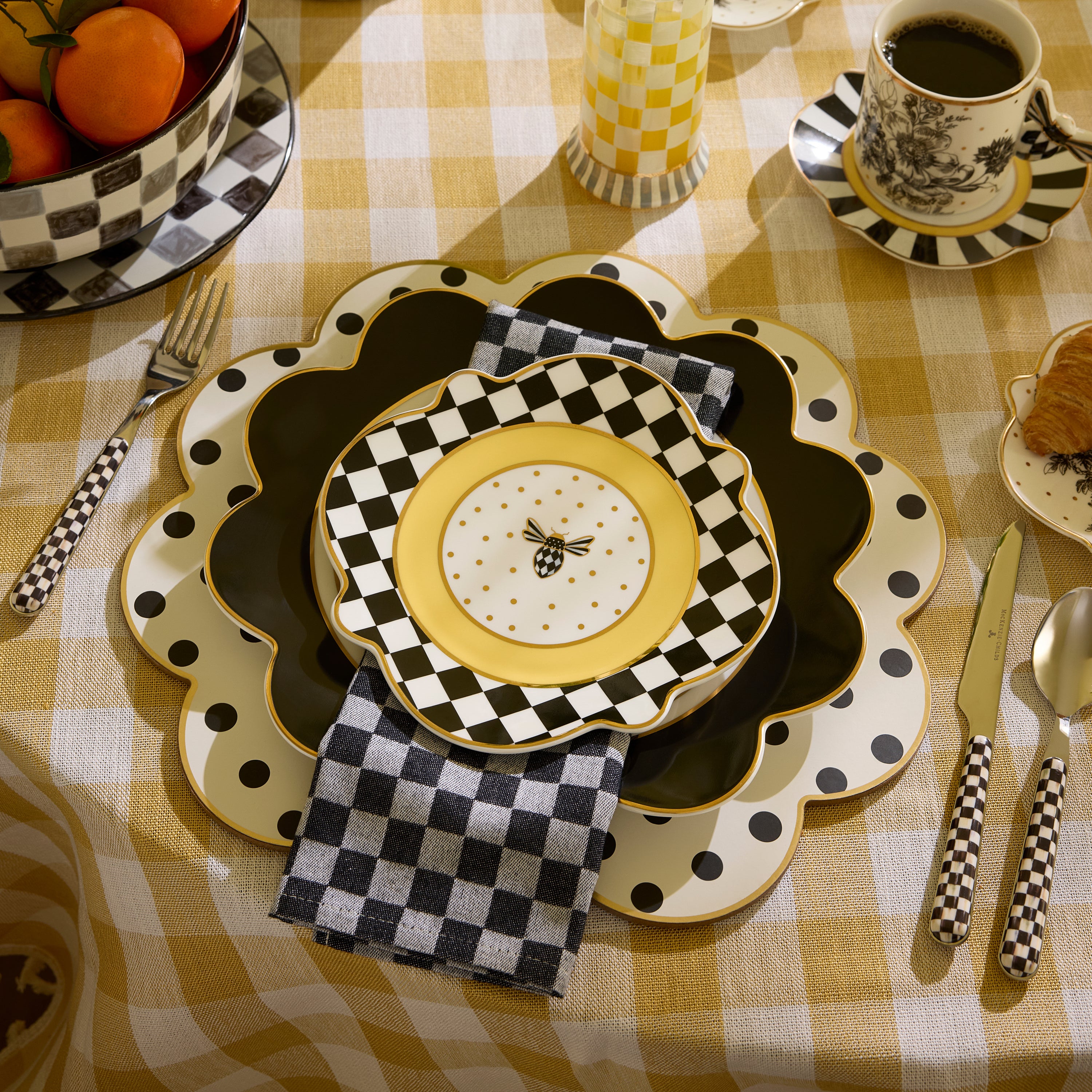 MacKenzie-Childs | Bee Toile Salad Plate