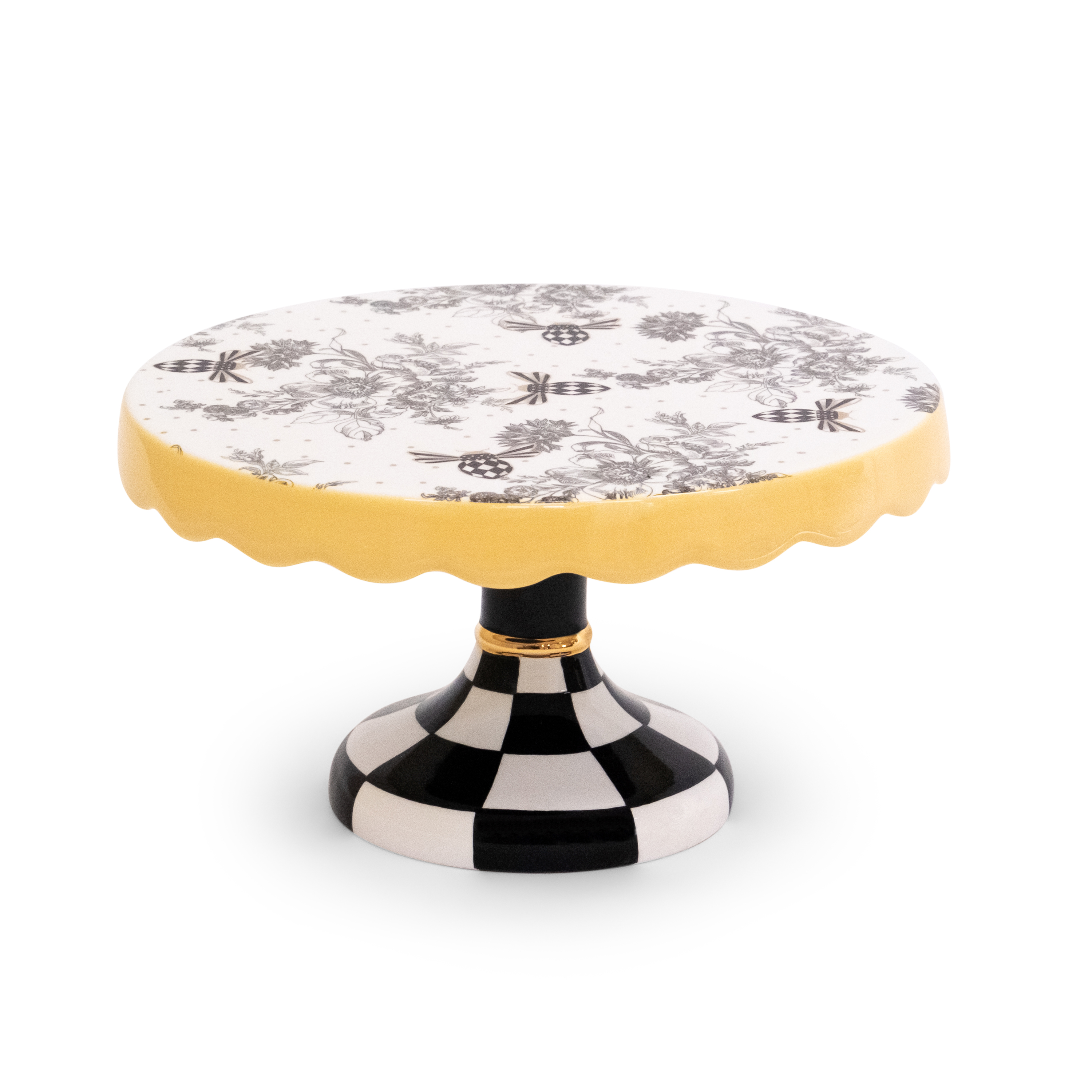 MacKenzie-Childs | Bee Toile Small Pedestal Platter