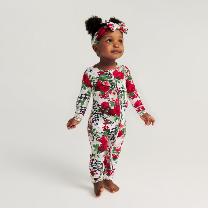 Posh Peanut Wild Rose Check Convertible 1-Piece image number 2