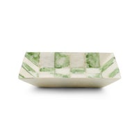 Sage Check Capiz Soap Dish
