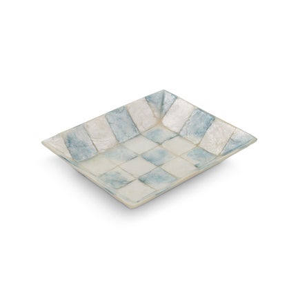 Sky Check Capiz Soap Dish