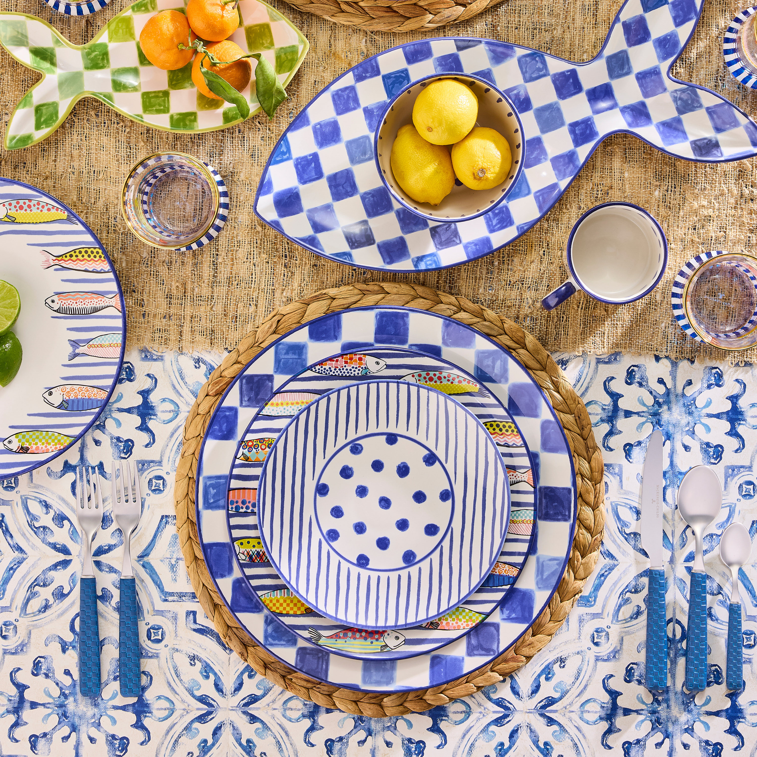 MacKenzie-Childs Go Fish Salad Plate - Thumbnail 3