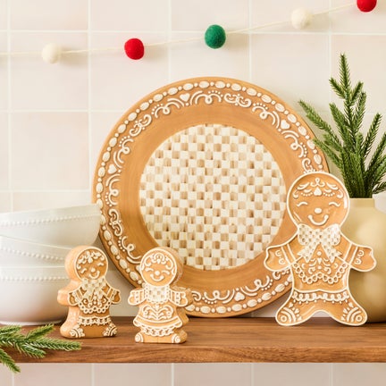 Mocha Check Gingerbread Dinner Plate