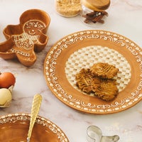 Mocha Check Gingerbread Dinner Plate