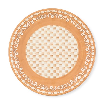 Mocha Check Gingerbread Dinner Plate