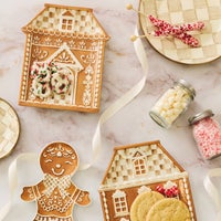 Mocha Check Gingerbread Salad Plate