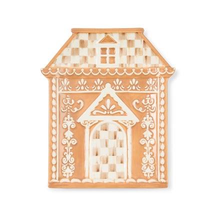 Mocha Check Gingerbread Salad Plate