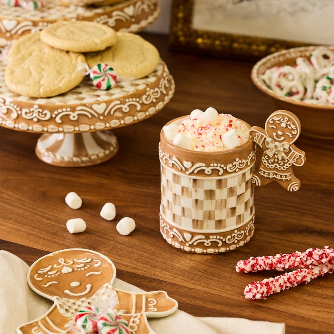 Mocha Check Gingerbread Mug image number 1