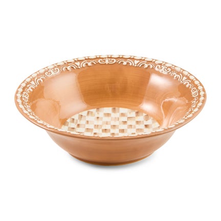 Mocha Check Gingerbread Serving Bowl