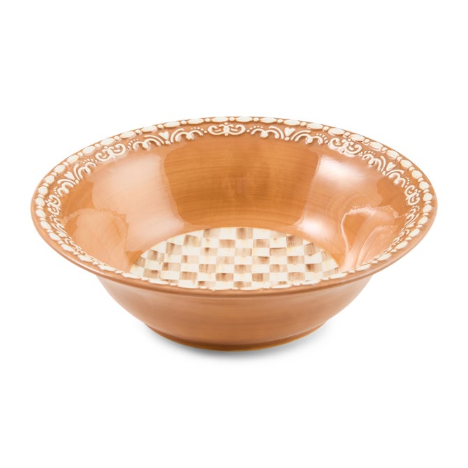 Mocha Check Gingerbread Serving Bowl image number 0
