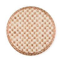 Mocha Check Gingerbread Small Pedestal Platter