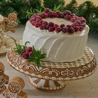 Mocha Check Gingerbread Large Pedestal Platter