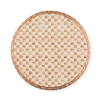 Mocha Check Gingerbread Large Pedestal Platter
