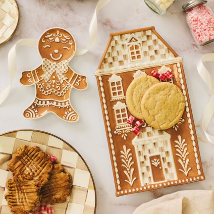 Mocha Check Gingerbread Serving Platter