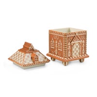 Mocha Check Gingerbread Small Canister