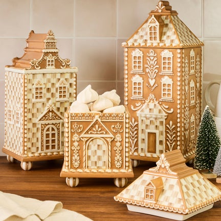Mocha Check Gingerbread Small Canister