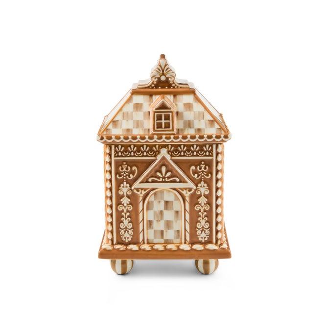 Mocha Check Gingerbread Small Canister image number 0