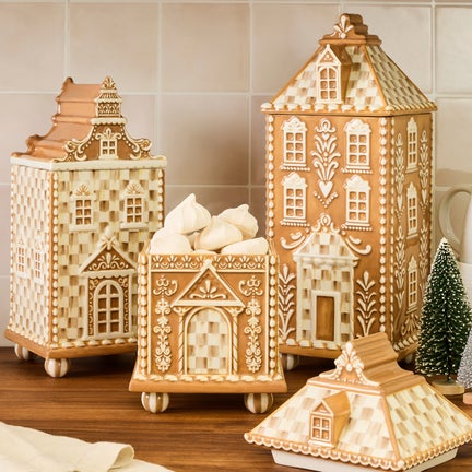 Mocha Check Gingerbread Medium Canister
