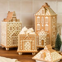 Mocha Check Gingerbread Large Canister