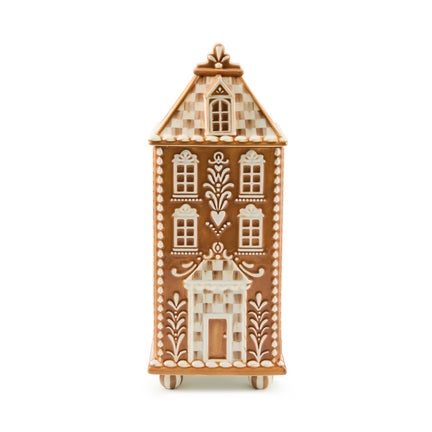 Mocha Check Gingerbread Large Canister