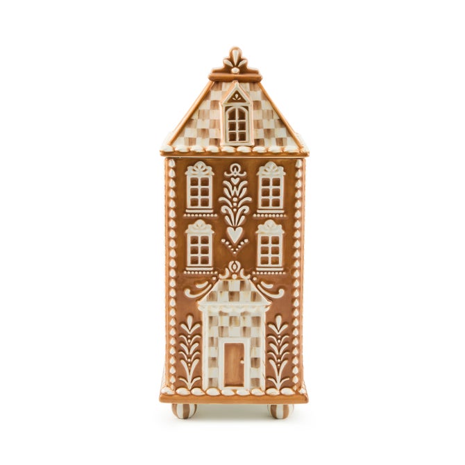 Mocha Check Gingerbread Large Canister image number 0