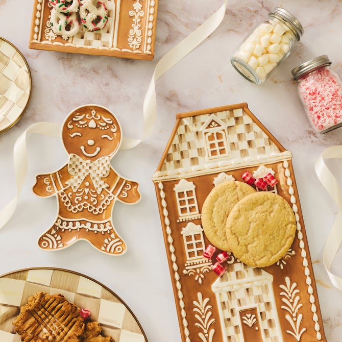 Mocha Check Gingerbread Spoon Rest image number 1