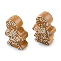Mocha Check Gingerbread Salt & Pepper Shaker Set