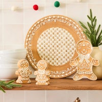 Mocha Check Gingerbread Salt & Pepper Shaker Set