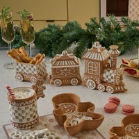 Mocha Check Gingerbread Train Centerpiece