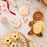 Mocha Check Gingerbread Snack Bowls, Set of 2