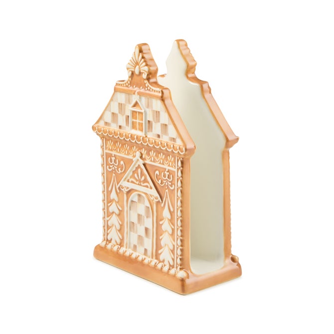 Mocha Check Gingerbread Napkin Holder image number 0