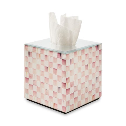 Rosy Check Glass Boutique Tissue Cover