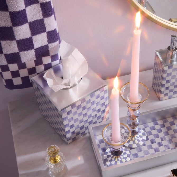 Violet Check Glass Boutique Tissue Cover image number 1