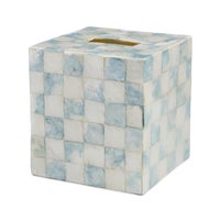 Sky Check Capiz Boutique Tissue Box Cover