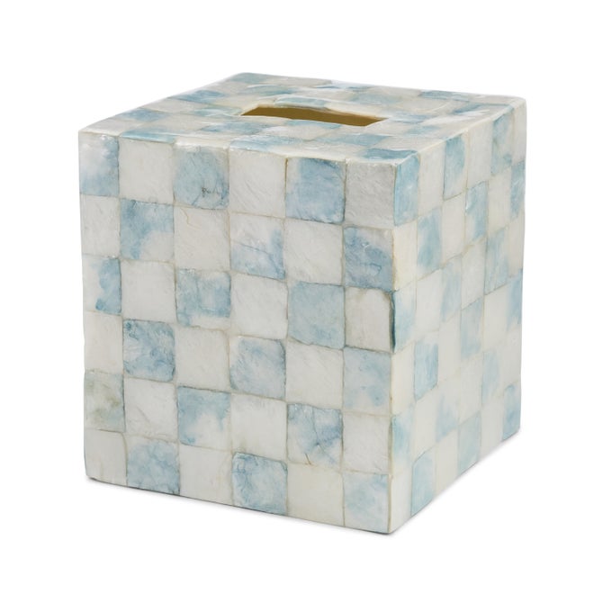 Sky Check Capiz Boutique Tissue Box Cover image number 2