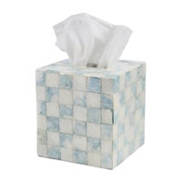 Sky Check Capiz Boutique Tissue Box Cover