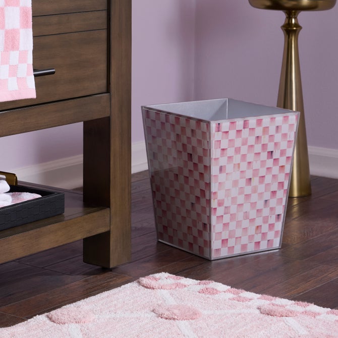 Rosy Check Glass Waste Bin image number 1
