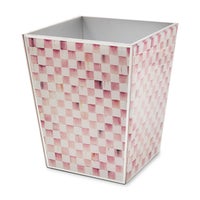 Rosy Check Glass Waste Bin