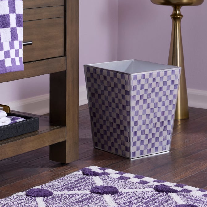 Violet Check Glass Waste Bin image number 1