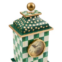 Emerald Check Desk Clock
