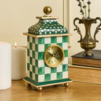 Emerald Check Desk Clock