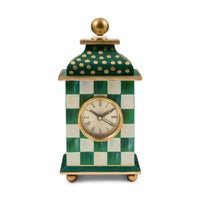 Emerald Check Desk Clock