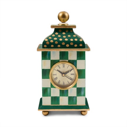 Emerald Check Desk Clock