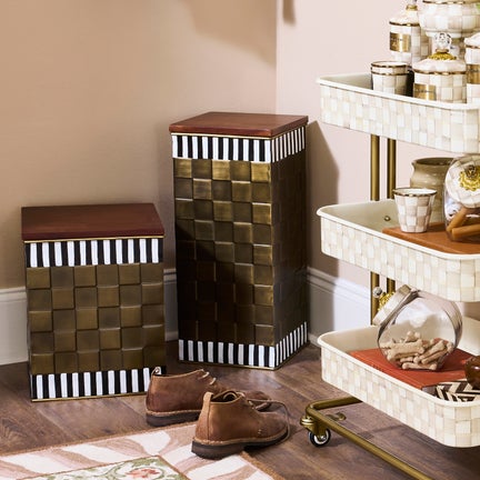 Courtly Stripe Tall Storage Bin