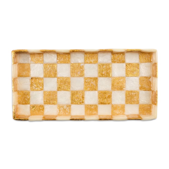 Gold Check Capiz Vanity Tray image number 2