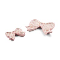 Rosy Check Bow Trinket Dishes, Set of 2