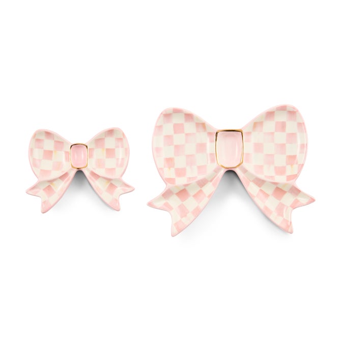 Rosy Check Bow Trinket Dishes, Set of 2 image number 0