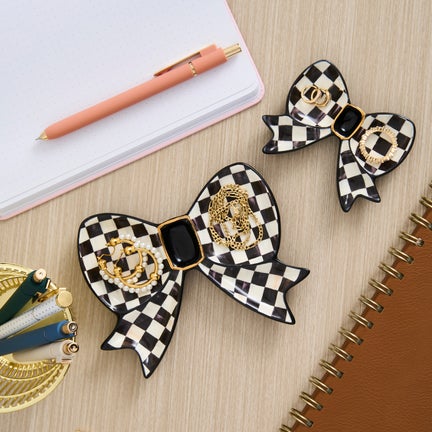 Courtly Check Bow Trinket Dishes, Set of 2